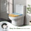 WC-Deckelbezug mit Blumenmuster, waschbar, aus Polyester, rund 4