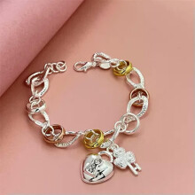 925 Silver Charm Bracelet Bangle 1 Piece