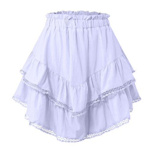 Women's Flowy Boho Ruffle Tiered Skorts High Waist 2