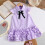 Mädchenkleid, kurzärmelig, geknöpft, akademischer Stil 5