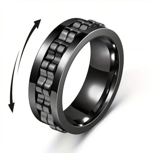 Punk Rotating Ring Stainless Steel Silver Gold 1 Piece 1