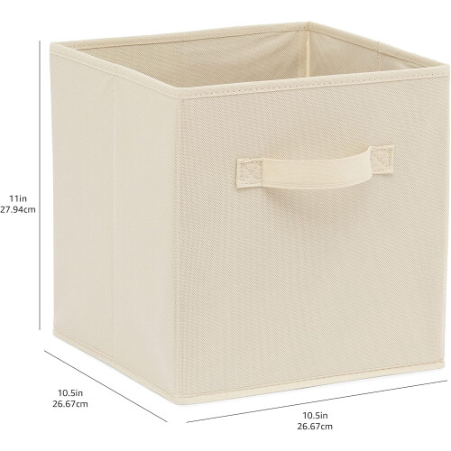 Bacs de rangement cubiques avec poignées, pliables en tissu 1