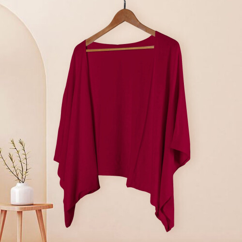 Women's Solid Cardigan Casual Top Red XXL 1