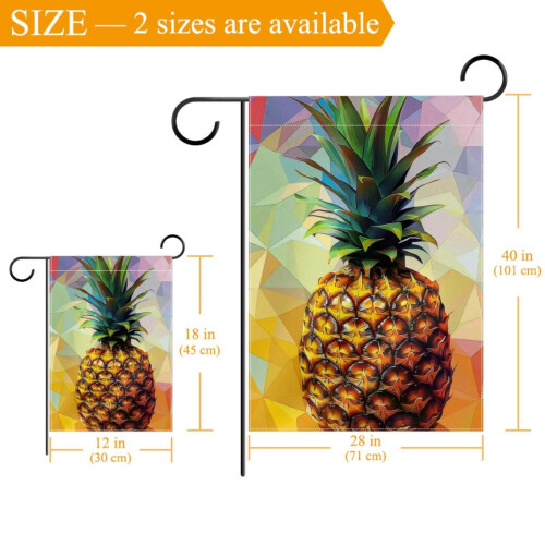 Drapeau de jardin géométrique ananas double face 28 x 40 pouces 2
