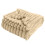 Fuzzy Ribbed Throw Blanket Beige 27.5 x 39.3 in 1