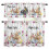 Easter Kitchen Curtains Set Pink Daisy Blue Flower Yellow 1