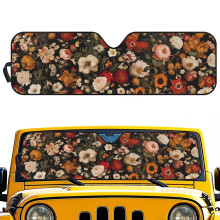 Floral Windshield Sunshade UV Heat Protection 52.95x16.14 in