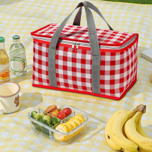Insulated Picnic Basket Bag 11.81x11.81x7.87 in Foldable