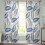 Sheer Curtains Abstract Blue Grey Leaves White 52x96 in 1