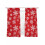 Snowflake Sheer Curtains Red White 52x72 in Light Filtering 1