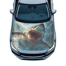 Shark Print Hood Cover Polyester Waterproof Stretchable 1pc