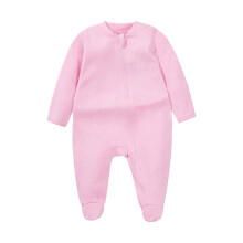 Baby Romper Soft Long Sleeve Footed Jumpsuit Solid Color
