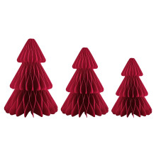 Xinwanna Red 3D Honeycomb Christmas Tree Table Centerpiece