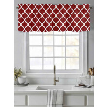 Burgundy Moroccan stripe curtain valance 42x12 inch rod