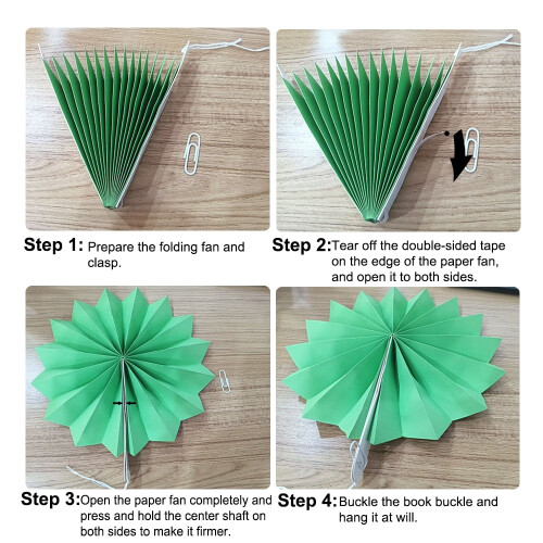 Tissue Paper Hanging Fans Party Decor Set 8 pcs Type 3 2