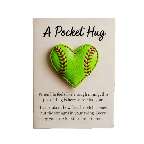 Softball Pocket Hug Heart Gift Card Holder 1