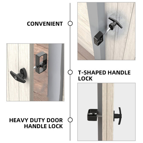 Metal Barn Door Handle Lock Set with Key 2