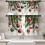 Christmas Kitchen Curtains White Branches Balls Theme 3