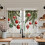 Christmas Kitchen Curtains White Branches Balls Theme 4