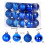 Shatterproof Blue Christmas Tree Ornaments Electroplated 24 2