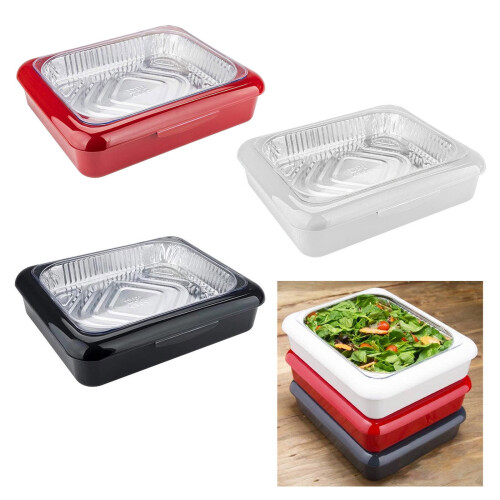 Stackable Aluminum Foil Pan Organizer with Storage Case 1