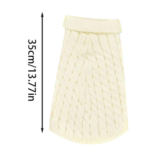 Dog Sweater Cable Knit Turtleneck for Large Breeds 2
