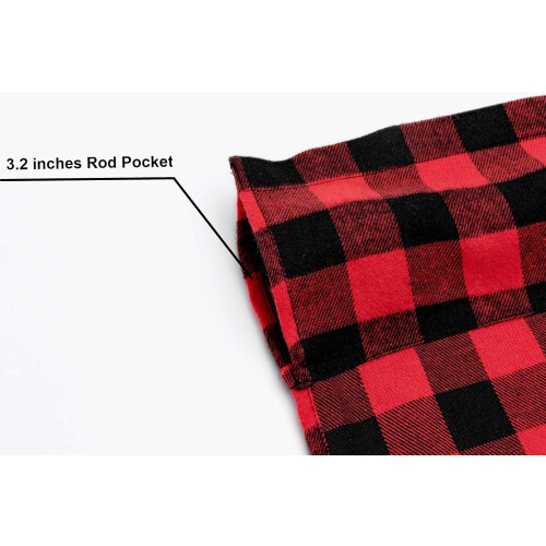 WOSIBO Buffalo Check Valances Red Black 2-Pack 16x56 Inch 2