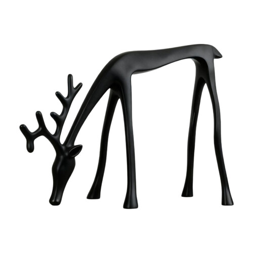 Black Iron Reindeer Statues Set Modern Christmas Decor 3 pcs 1