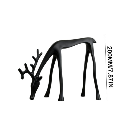 Black Iron Reindeer Statues Set Modern Christmas Decor 3 pcs 2