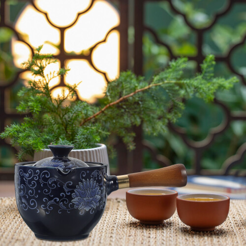 Retro Chinese teapot ceramic pot-shaped 1 piece
