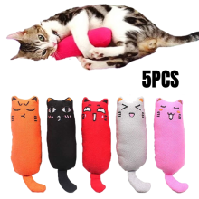 Catnip-Filled Cartoon Mice Chew Toy for Cats 5 Pcs