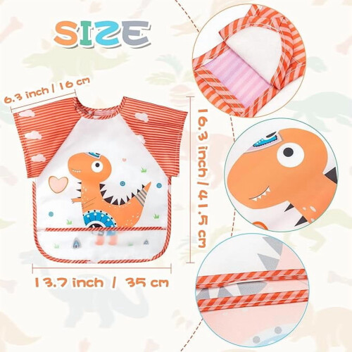 Baby Bibs Short Sleeve Waterproof 3PCS 1