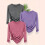 Women's Plus Size Long Sleeve Crew Neck T-Shirts Gray 1