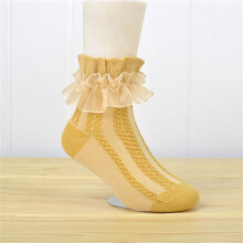 Tao Toddler Girls Dress Socks Cotton Ruffle Lace 3 Pairs