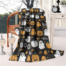 Couverture en flanelle Halloween fantĂ´me citrouille 50 x 60 pouces
