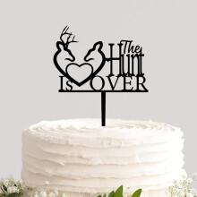 Décoration de gâteau de mariage humoristique sur le thème « La chasse est terminée »