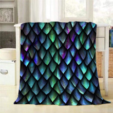 Couverture en flanelle à motif peau de reptile, écailles de dragon 3D, peluche