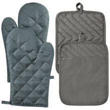 Manique en coton avec gants intégrés, coussin isolant thermique pour la cuisine