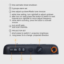 Réveil à Projection avec Radio FM pour Chambre à Coucher, Horloge Numérique Rotative à 270, Grand Écran LED de 7 Pouces, Double Alarme
