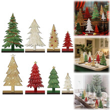 Ensemble de 8 sapins de Noël rustiques en bois