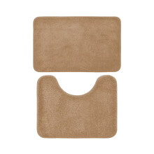 Tapis de toilette en forme de U, en microfibre antidérapante, lot de 2