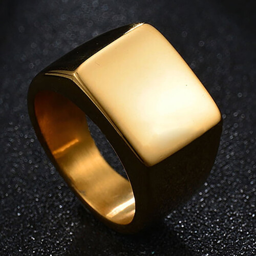 Wedding Ring Stainless Steel Square Band for Men Silver 2