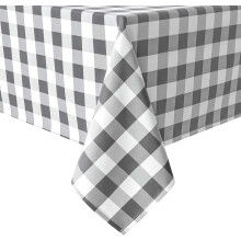 Nappe carrée à carreaux gris et blanc 132 x 132 cm