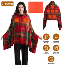 Electric Heated Throw Blanket 71x24 inches Red 3 Heat