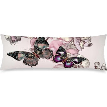 Housse de coussin papillon rose 51 x 137 cm