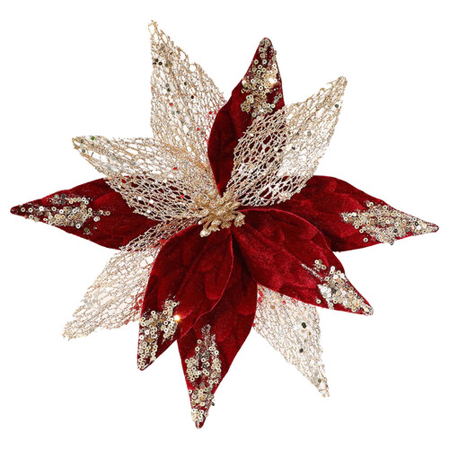 Künstlicher Glitzer-Weihnachtsstern, 29 cm