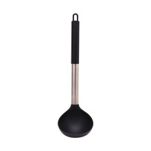 Cuillère à soupe en plastique, manche en acier inoxydable, 31 cm