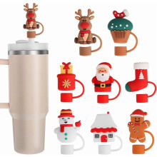 Pailles décoratives de Noël pour gobelets Stanley 30 oz, 40 oz, 8