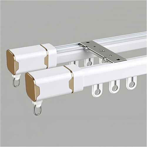 Rail de rideau double GXCZ, fixation plafond/mur en aluminium