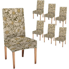 Housses de chaises kaki Ă motif floral pour chaises de salle Ă manger (lot de 6)